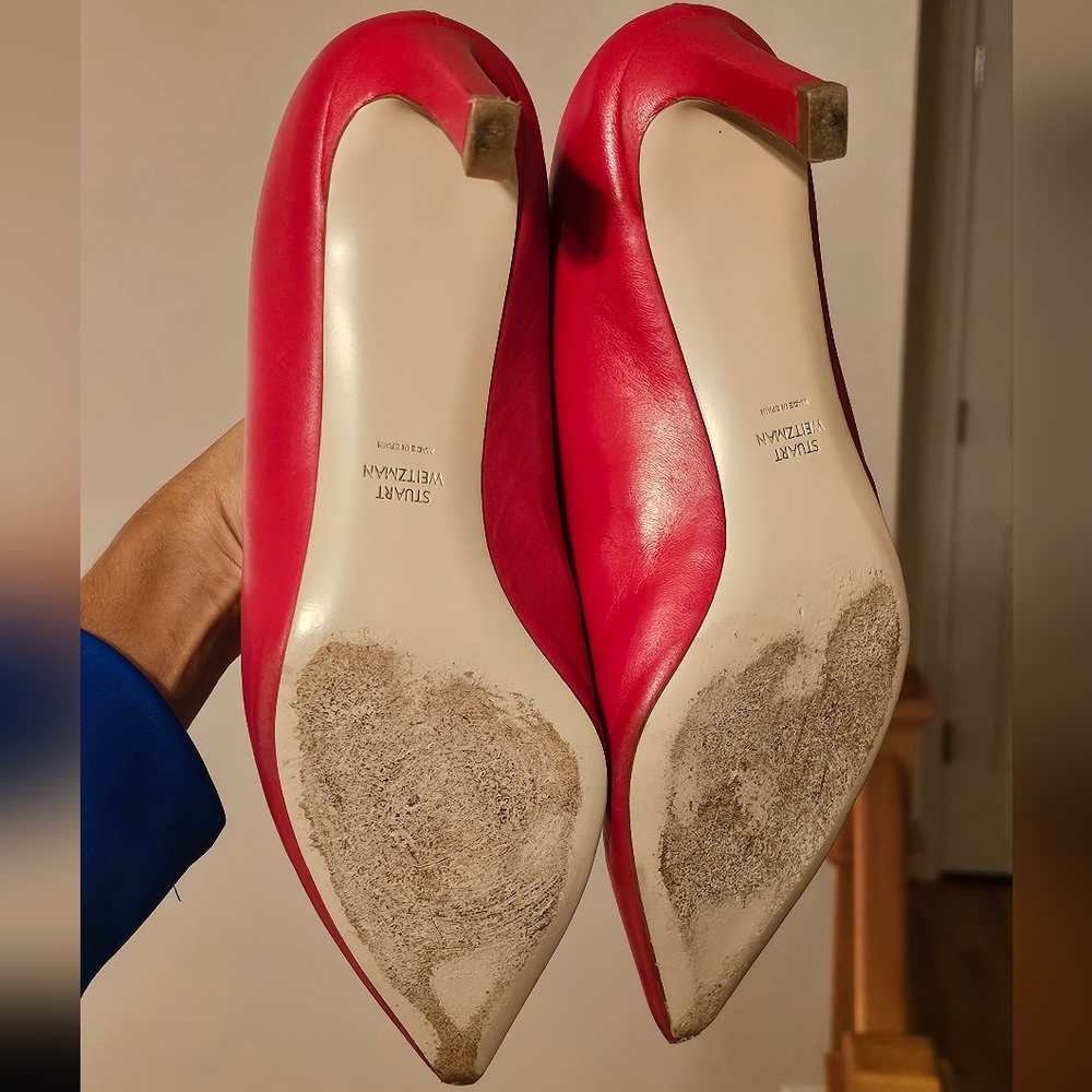 Stuart Weitzman Mira Red Leather Mules US11 M Retail $498-bing - Picture 12 of 15